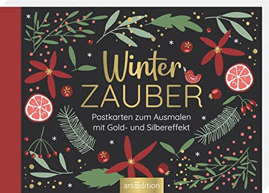 Winterzauber: Postkarten zum Ausmalen mit Gold- und Silbereffekt | 20 wunderschöne Postkarten zum Ausmalen und Verschicken