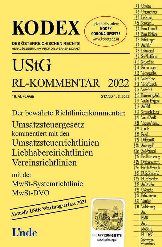 KODEX UStG-Richtlinien-Kommentar 2022
