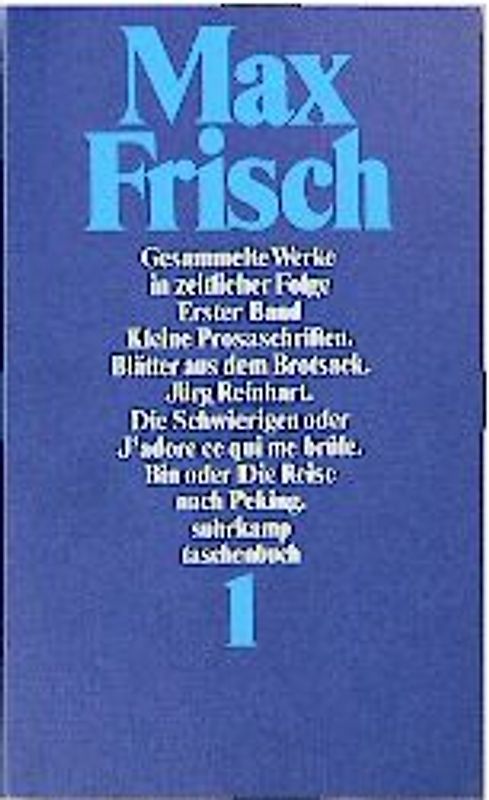 Gesammelte Werke in zeitlicher Folge (1931–1985) in den suhrkamp taschenbüchern. 7 Bände