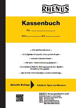 Rhenus Kassenbuch (Hochformat)