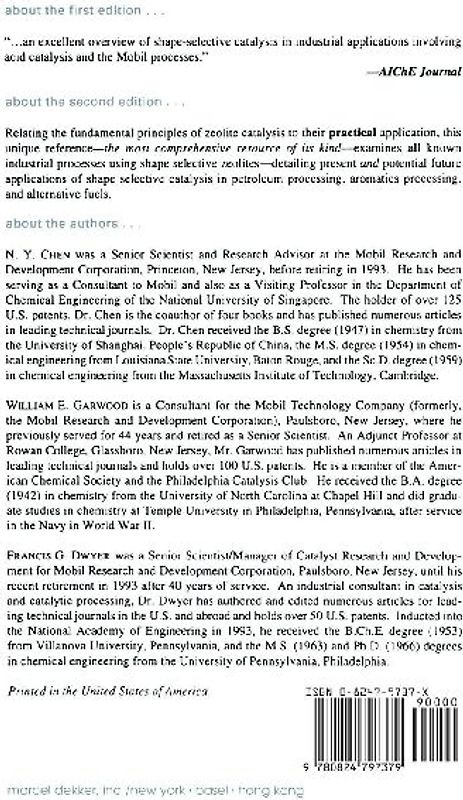 Shape Selective Catalysis in Industrial Applications, Second Edition,