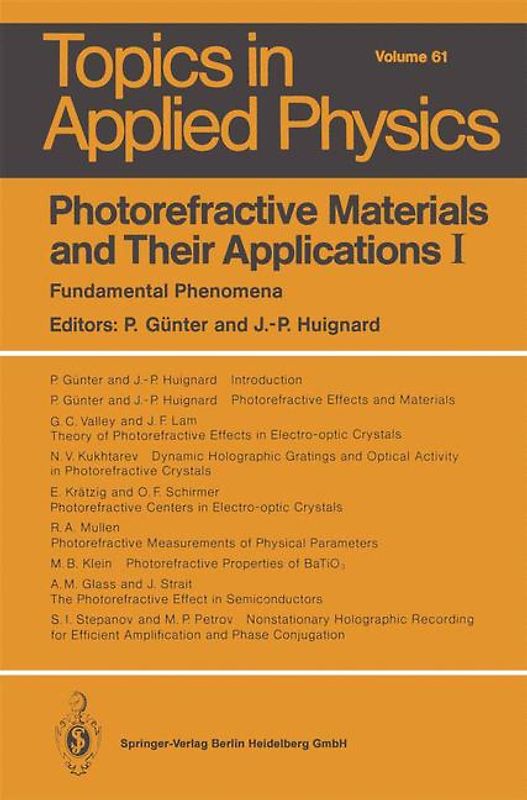Photorefractive Materials and Their Applications I