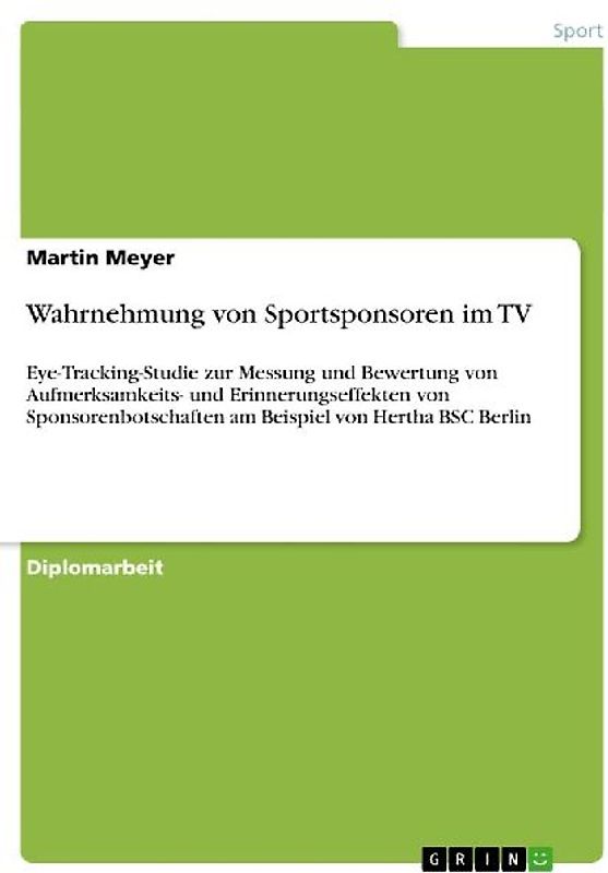 Wahrnehmung von Sportsponsoren im TV