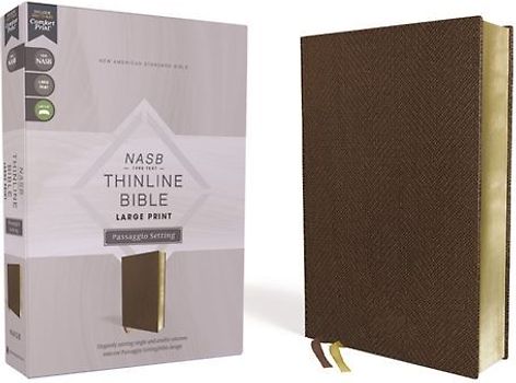 Nasb, Thinline Bible, Large Print, Passaggio Setting, Leathersoft, Brown, Red Letter, 1995 Text, Comfort Print