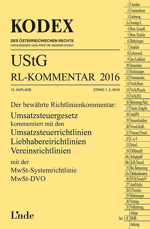 KODEX UStG-Richtlinien-Kommentar 2016