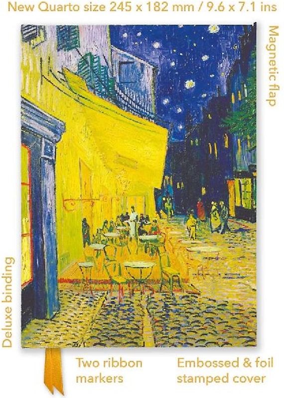 Vincent Van Gogh: Café Terrace (Foiled Quarto Journal)
