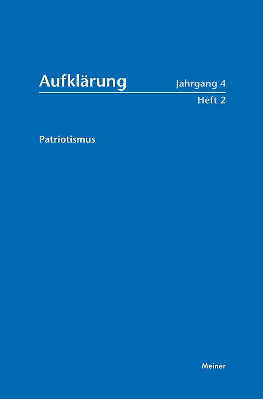 Aufklärung, Band 4/2: Patriotismus