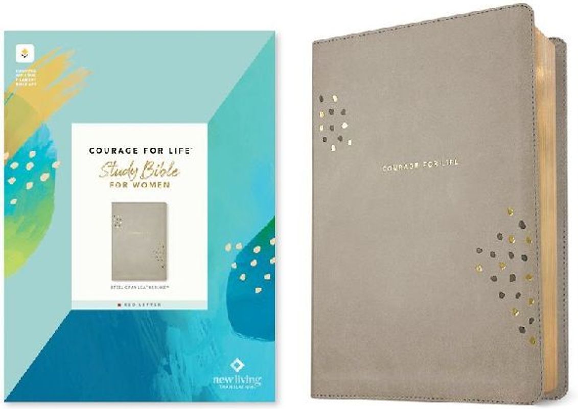 NLT Courage for Life Study Bible for Women, Filament Enabled (Leatherlike, Steel Gray, Red Letter)