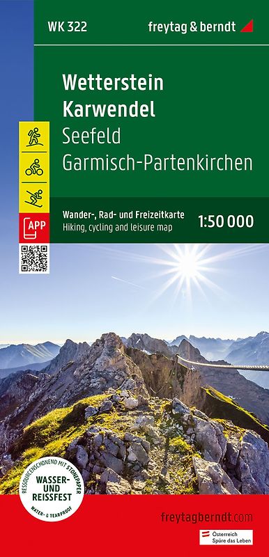 freytag & berndt Wanderkarte WK 322 Wetterstein - Karwendel, Seefeld - Garmisch-Partenkirchen 1:50.000