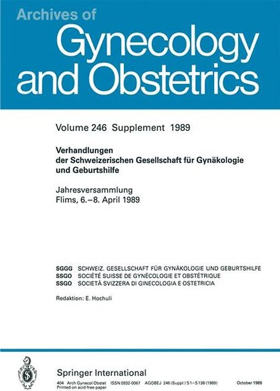 Verhandlungen der Schweizerischen Gesellschaft für Gynäkologie und Geburtshilfe