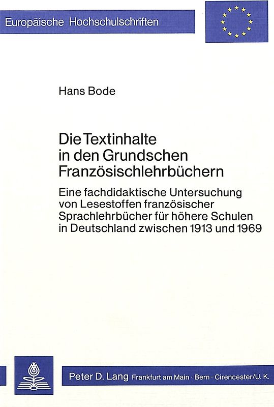 Die Textinhalte in den Grundschen Französischlehrbüchern