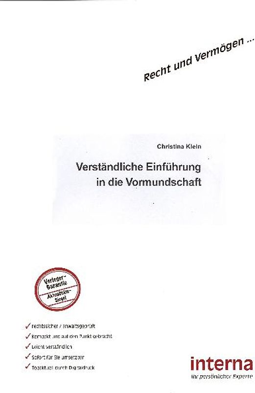 Vormundschaft: Verständliche Einführung in die Vormundschaft