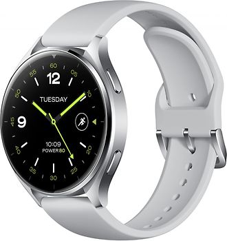Xiaomi Watch 2 46 mm argent et bracelet en silicone blanc [Wi-Fi]