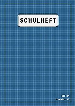 Schulheft Lineatur 40: Heft Din A4 Kariert | 50 Blatt | Matheheft A4 Lineatur 40 Mit Rand | Rechenheft Lineatur 40 Din A4 | Blau