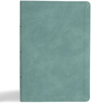 CSB Giant Print Single-Column Bible, Earthen Teal Suedesoft Leathertouch