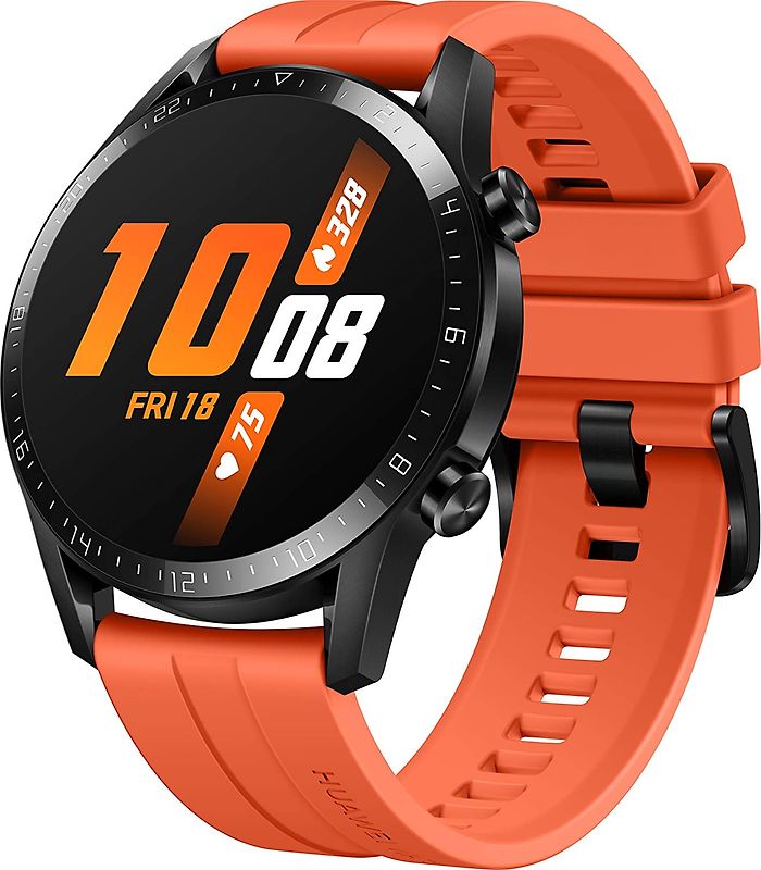 Huawei Watch GT 2 46 mm noir bracelet en silicone orange