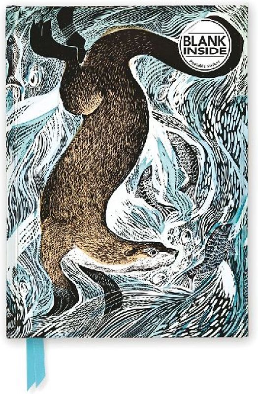 Angela Harding: Fishing Otter (Foiled Blank Journal)