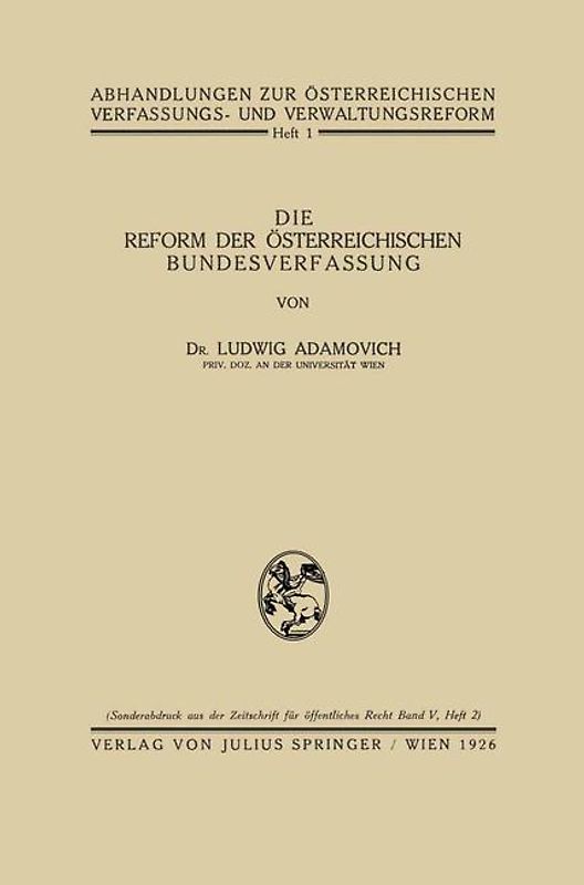 Die Reform der österreichischen Bundesverfassung