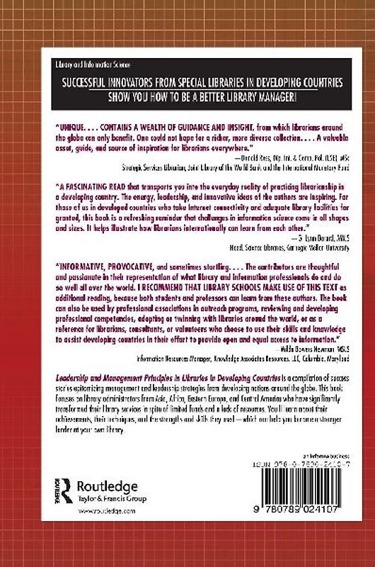 Leadership and Management Principles in Libraries in Developing Countries