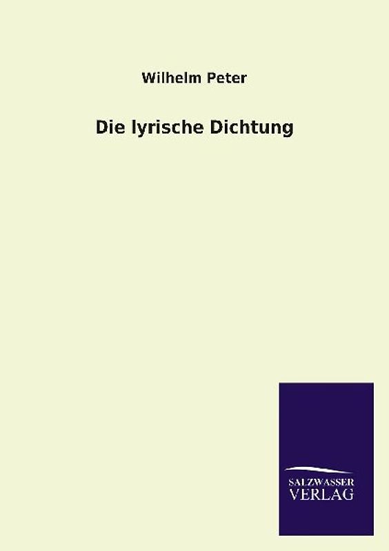 Die lyrische Dichtung