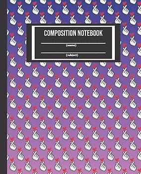 Composition Notebook: Cute K-Pop Bias Saranghae I Love You Wide Ruled Composition- Purple Book for Girls in Elementary or Grade School
