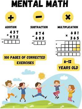 Mathematics for children: Addition, subtraction and multiplication with multiple digits: Practice exercises with answers for children in 1st, 2nd, and 3rd grade