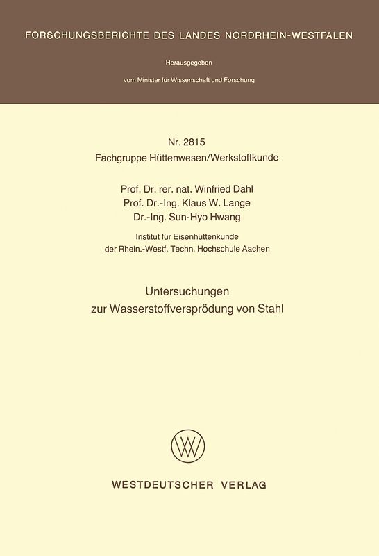 Untersuchungen zur Wasserstoffversprödung von Stahl