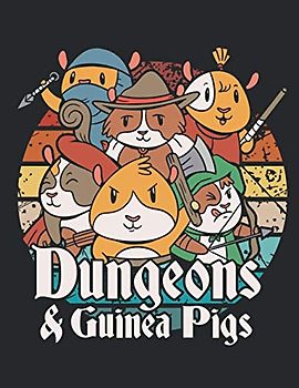 Dungeons And Guinea pigs Retro vintage Tabletop Gaming RPG: cartoon notebook with Lined paper ( 8.5 x 11) inches , 100 Pages. Daily Diary, School Notebook, Journal, Log or Composition Book.