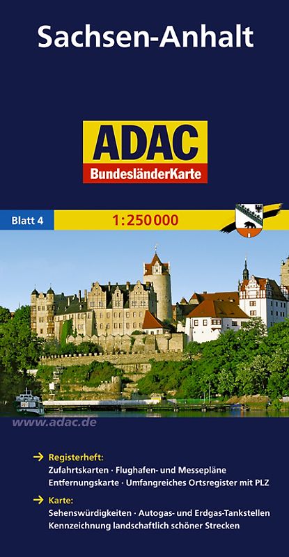 ADAC Bundesländerkarte Deutschland 04 Sachsen-Anhalt 1:250.000