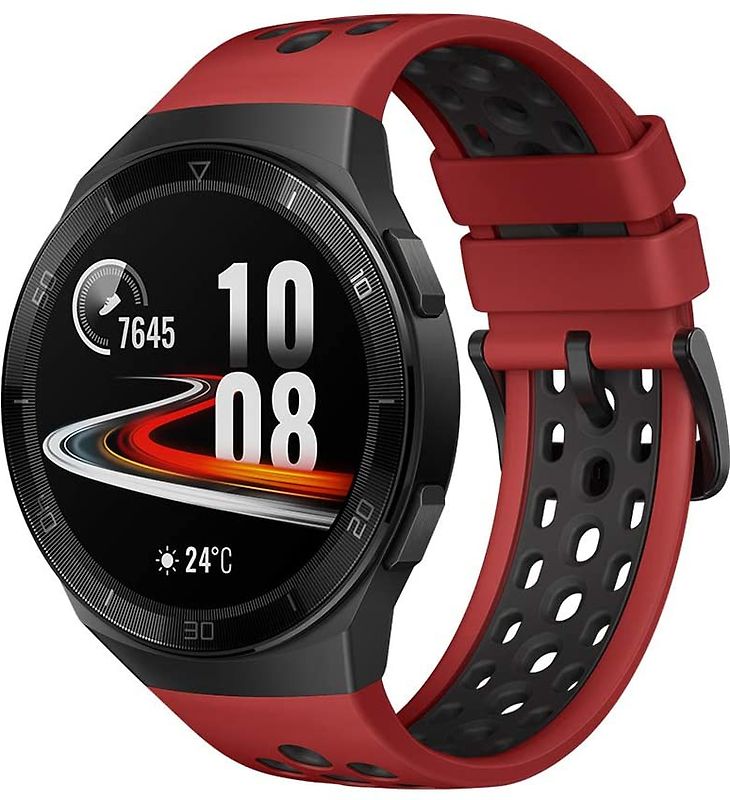 Huawei Watch GT 2e 46 mm noir bracelet en silicone rouge