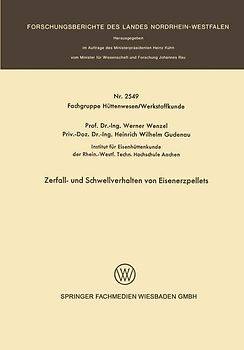 Zerfall- und Schwellverhalten von Eisenerzpellets