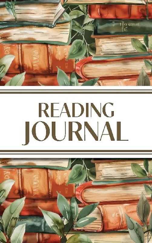 Reading Journal (Watercolour Stacked Books with Leaves)