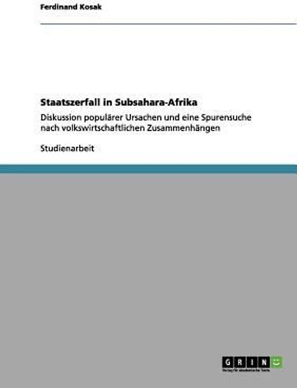 Staatszerfall in Subsahara-Afrika
