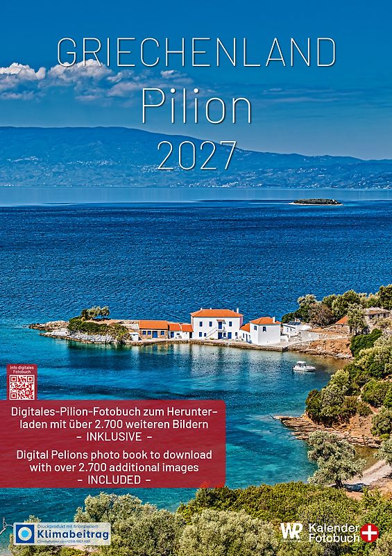 Kalender Griechenland | Pilion 2027 A3 hochformat mit großem Kalendarium für Deine Einträge