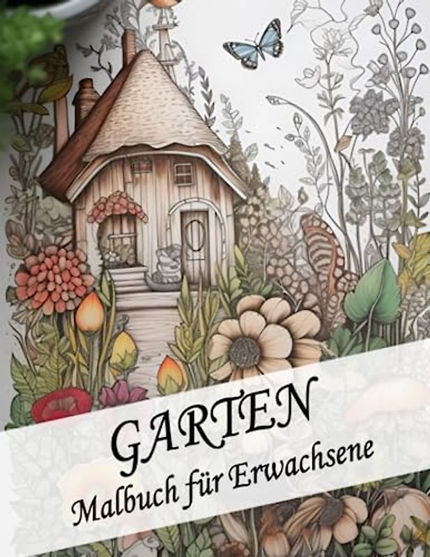 Malbuch für Erwachsene Garten - Anti-Stress Ausmalbuch für Entspannung und Stressabbau mit 50 wunderschönen Gartenmotiven: Als Geschenk für Familie, Freunde oder für sich selbst.