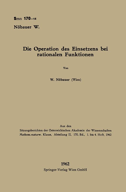 Die Operation des Einsetzens bei rationalen Funktionen