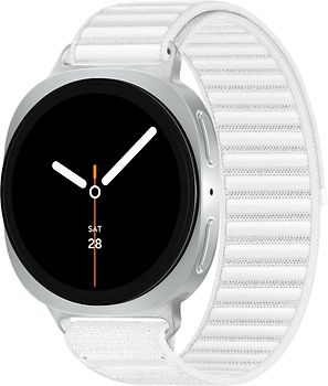 Samsung Galaxy Watch8 40 mm Boîtier aluminium argent sur Confort S/M blanc [Wi-Fi + 4G]