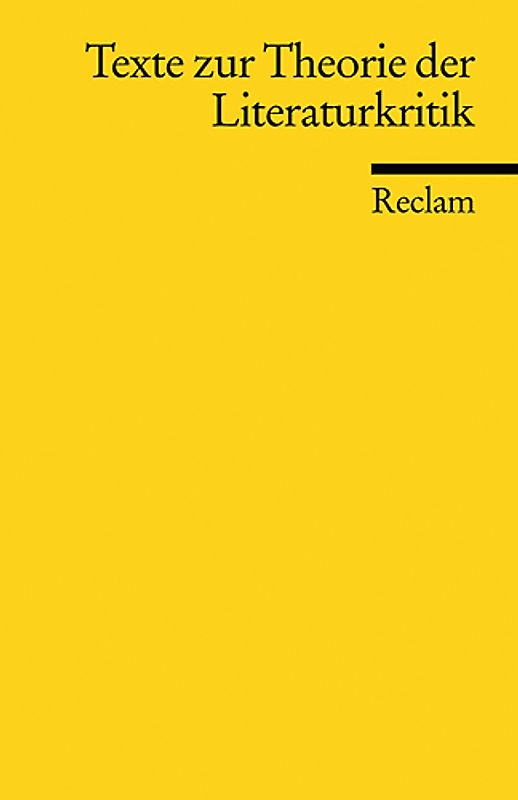 Texte zur Theorie der Literaturkritik