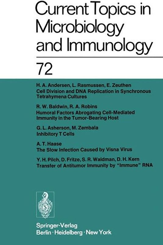 Current Topics in Microbiology and Immunology / Ergebnisse der Mikrobiologie und Immunitätsforschung