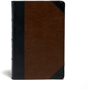 CSB Ultrathin Reference Bible, Black/Brown Leathertouch, Deluxe Edition