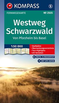 KOMPASS Wander-Tourenkarte Westweg Schwarzwald 1:50.000