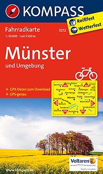 KOMPASS Fahrradkarte Münster und Umgebung