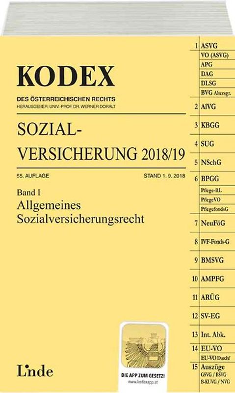 KODEX Sozialversicherung 2018/19, Band I