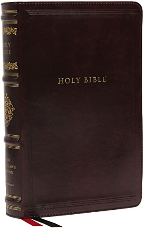 NKJV, Personal Size Reference Bible, Sovereign Collection, Leathersoft, Brown, Red Letter, Thumb Indexed, Comfort Print