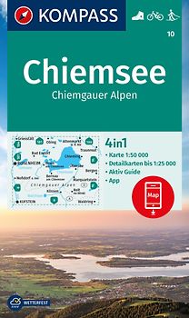 KOMPASS Wanderkarte 10 Chiemsee, Chiemgauer Alpen 1:50.000