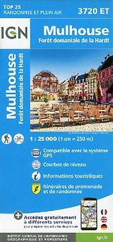 Mulhouse.Forêt Domaniale de la Hardt 1:25 000