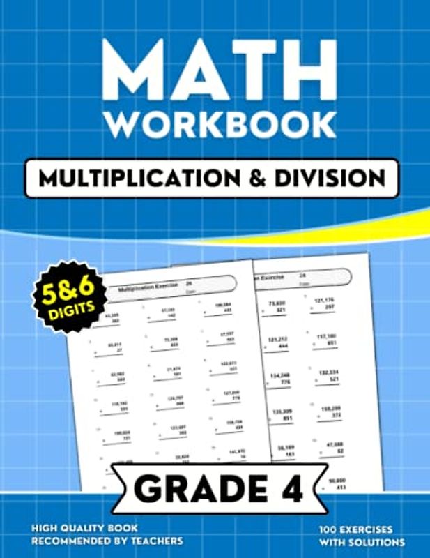 Math Workbook Grade 4: Multi-Digit Multiplication and Division