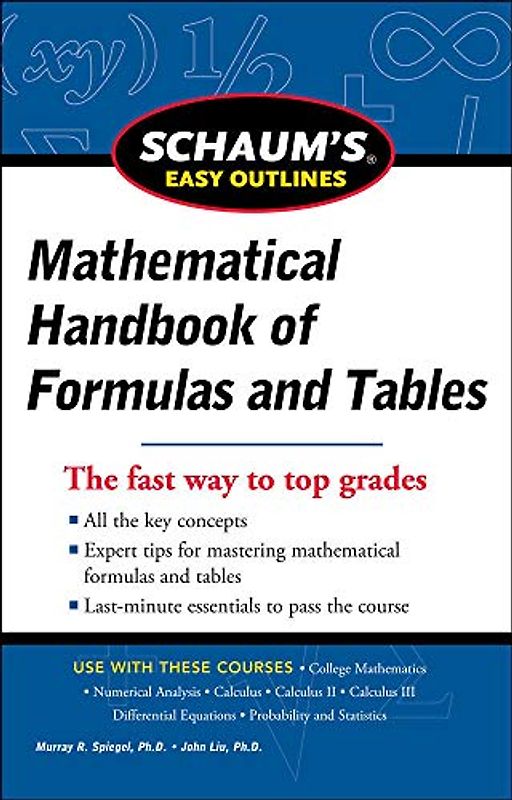 Schaum's Easy Outline of Mathematical Handbook of Formulas and Tables, Revised Edition (Schaum's Easy Outlines)