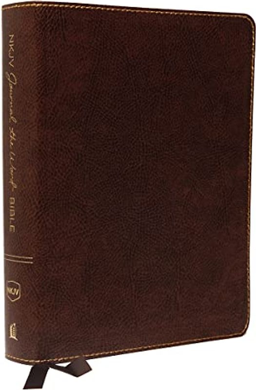 NKJV, Journal the Word Bible, Bonded Leather, Brown, Red Letter, Comfort Print: Reflect, Journal, or Create Art Next to Your Favorite Verses