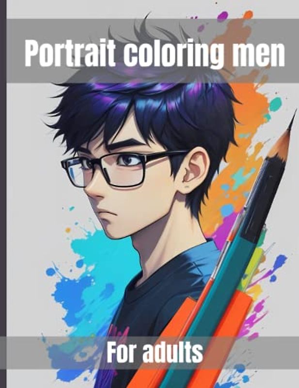 portrait coloring men: 20 mens portrait with intricate designs